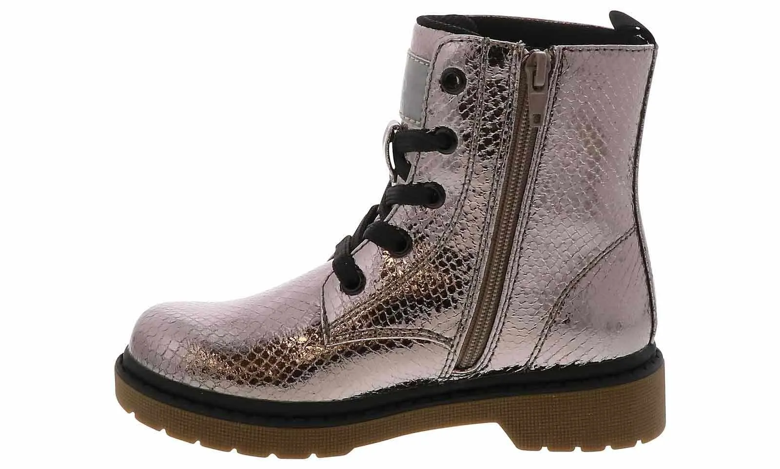 Sprox Hollywood Pewter Snake Youth Girls' (11-4) Combat Boot