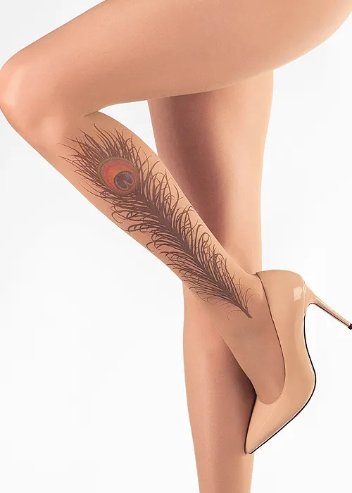 Stop And Stare Peacock Feather Tights ()