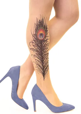 Stop And Stare Peacock Feather Tights ()