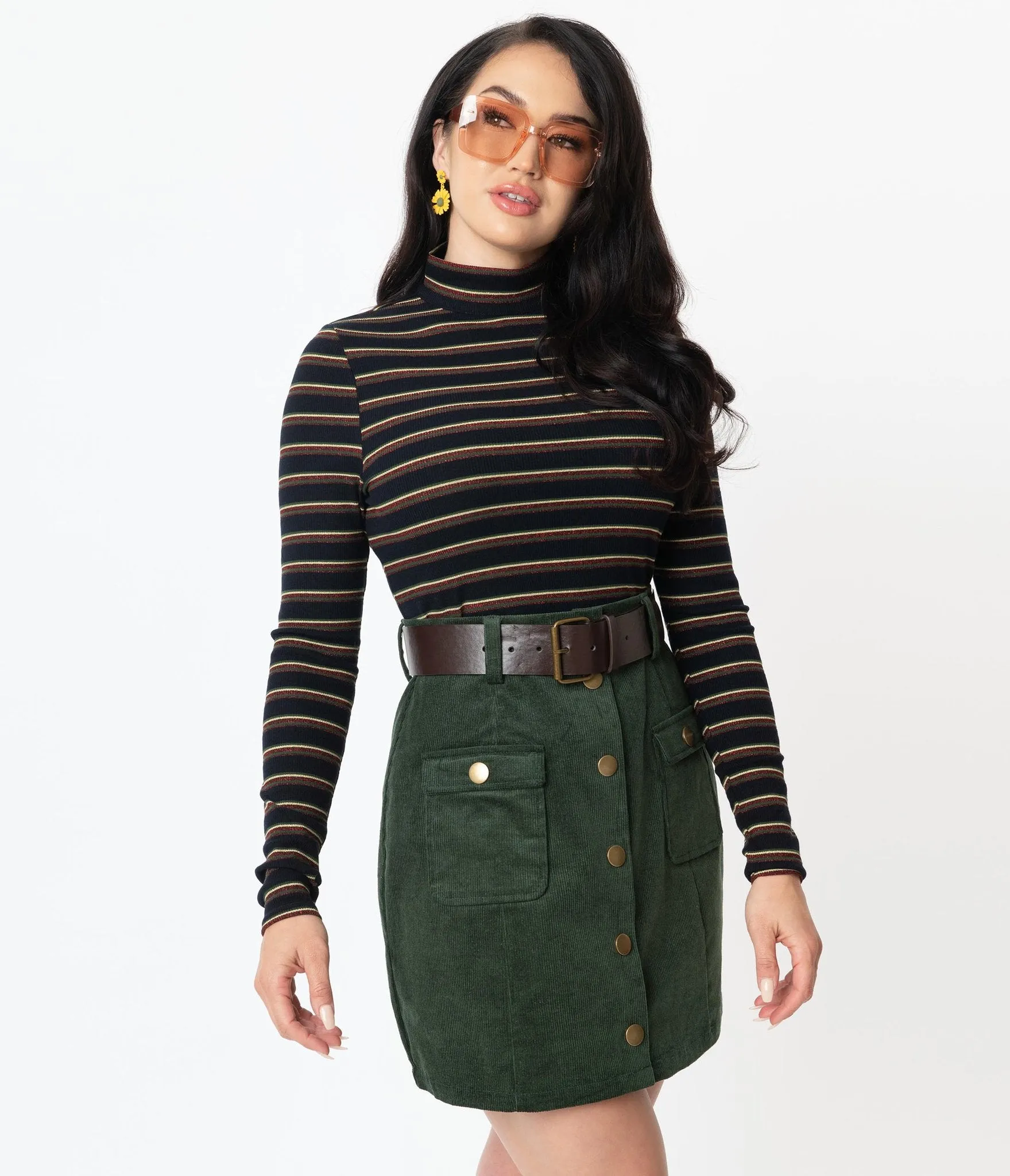 Stripe Turtleneck Cherie Top