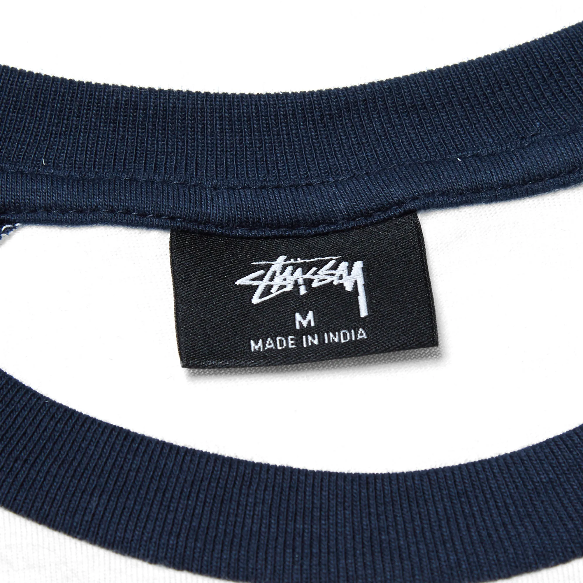 Stussy Basic Logo Raglan TeeWhite & Navy