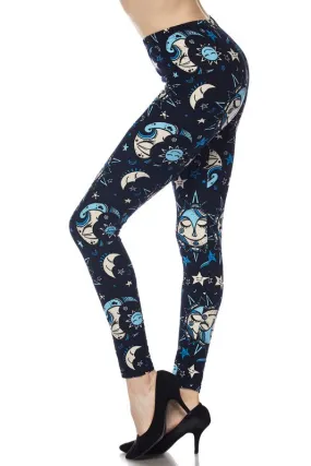 Sun, Moon & Stars Print Soft Leggings