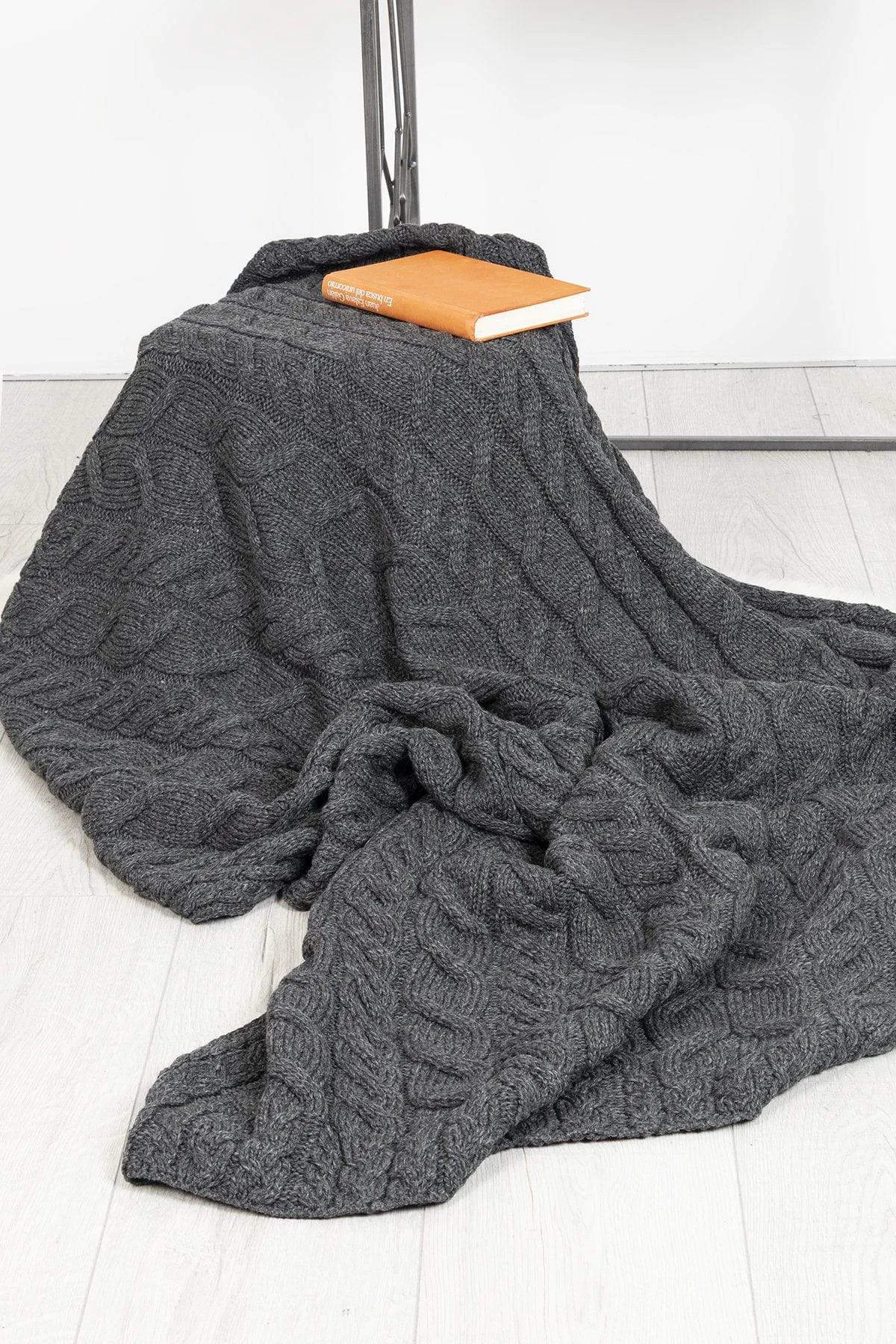 Super Soft Merino Throw in Charcoal