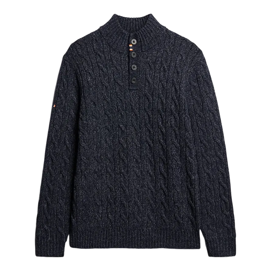 Superdry Cable Button Neck Jumper