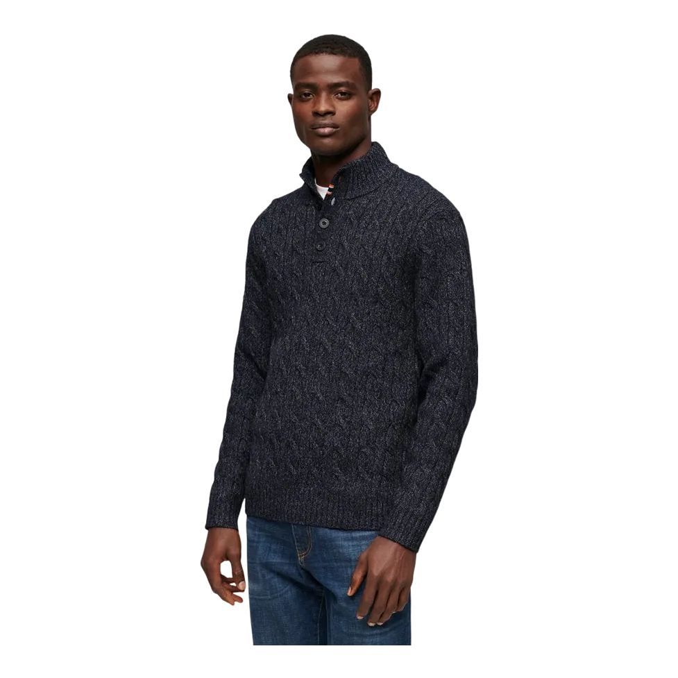 Superdry Cable Button Neck Jumper