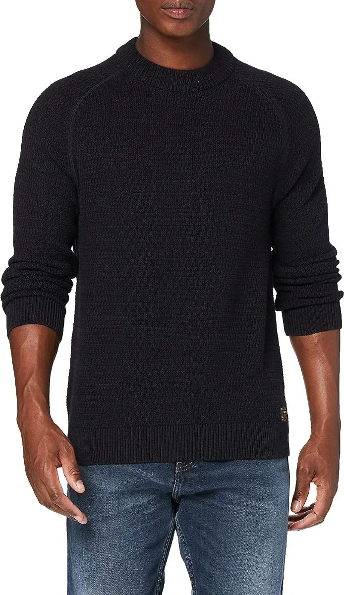 Superdry Crew Neck Cotton Keystone Jumper Downhill Navy Twist