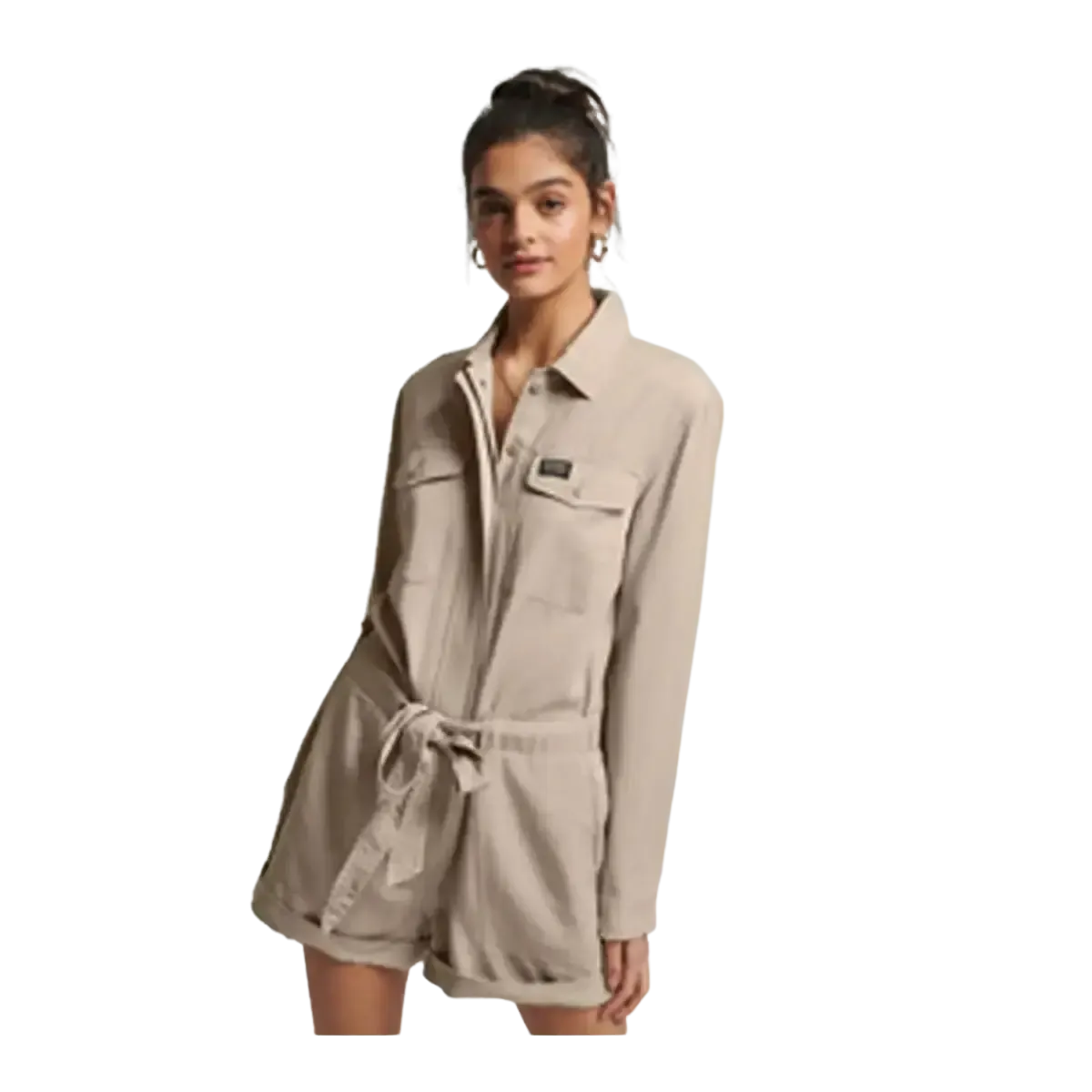 Superdry Vintage-Inspired Long Sleeve Military Playsuit