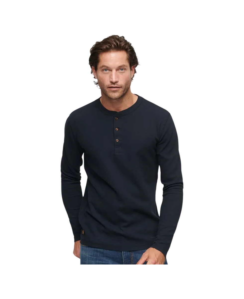 Superdry Waffle Long Sleeve Henley T-Shirt