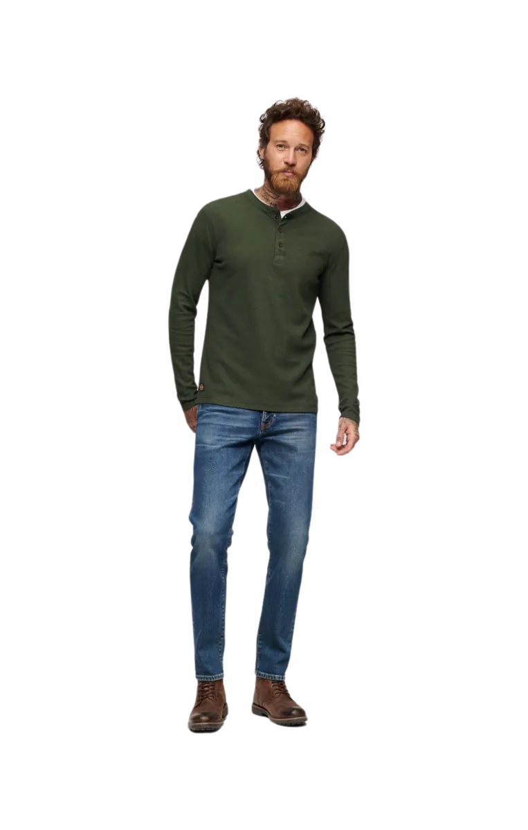 Superdry Waffle Long Sleeve Henley T-Shirt