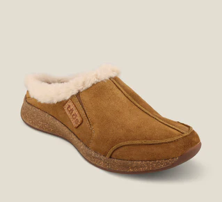 Taos Womens Future Slip On Clogs- Chestnut Suede