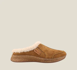 Taos Womens Future Slip On Clogs- Chestnut Suede