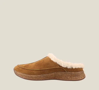 Taos Womens Future Slip On Clogs- Chestnut Suede