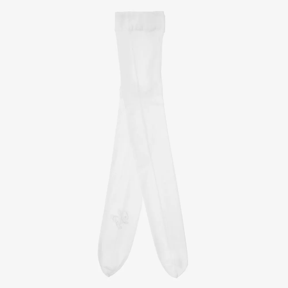 Teen Girls Ivory Logo Tights