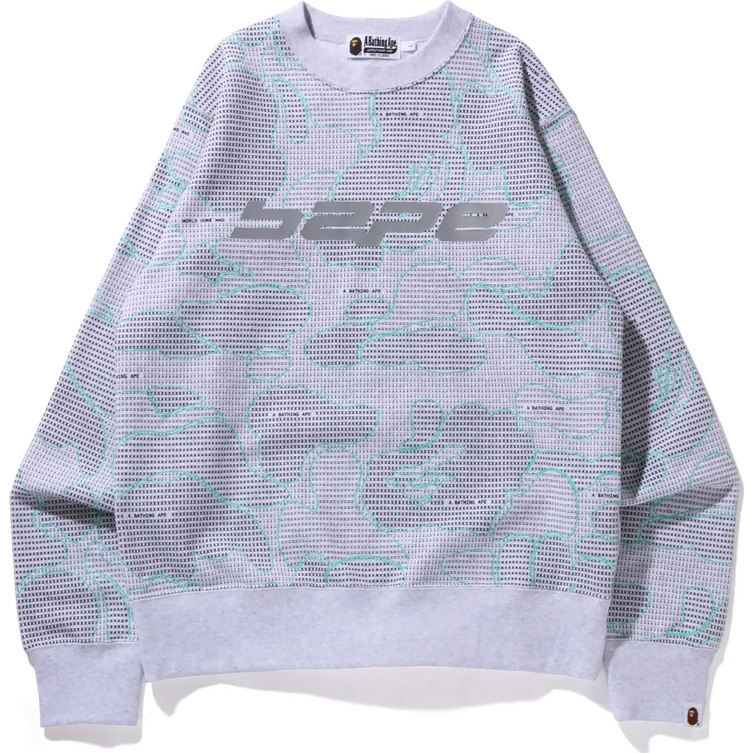 TEXT CODE CAMO CREWNECK MENS