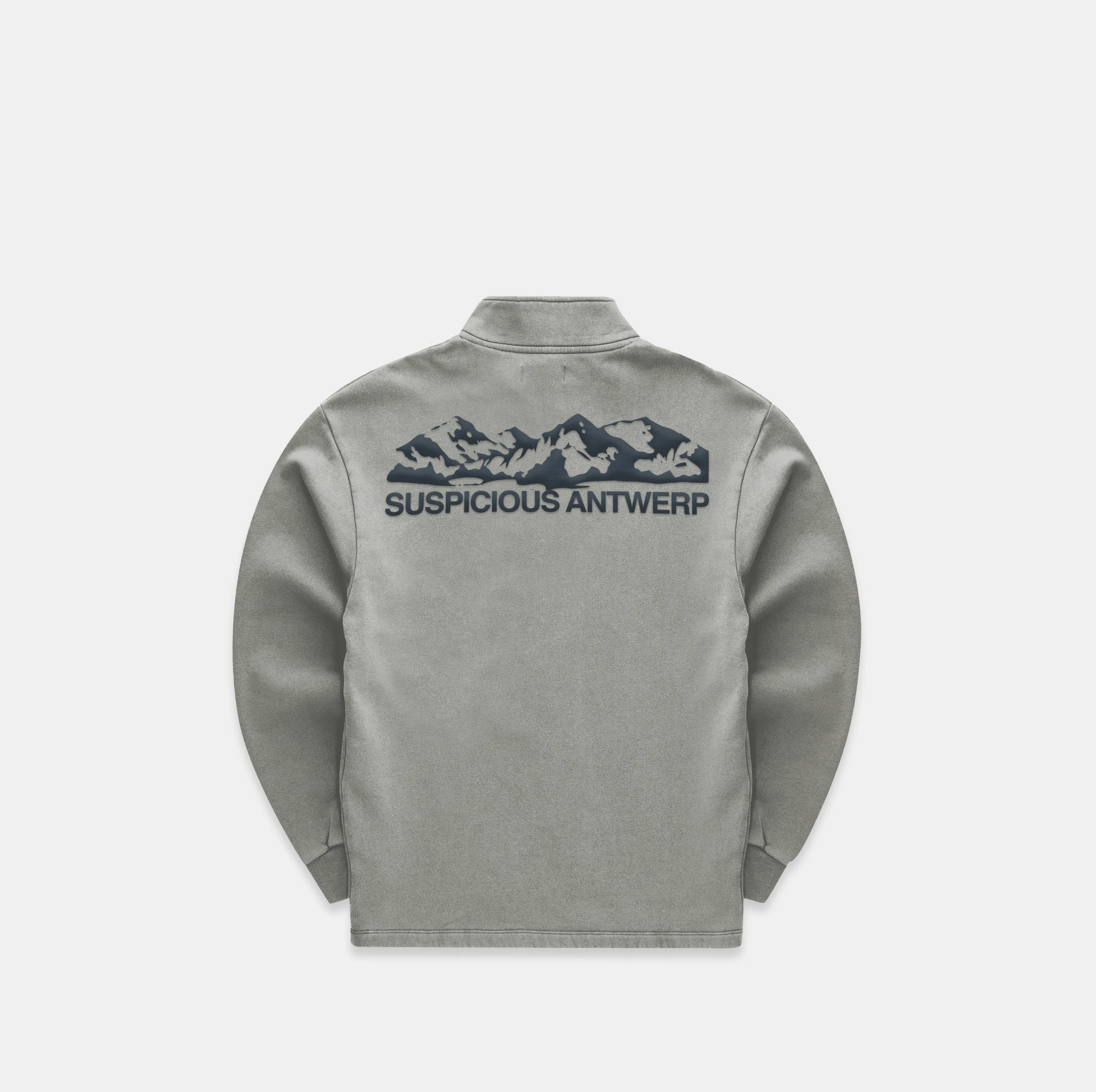 The Landscape Half-Zip Crewneck - Stonewashed Smokey