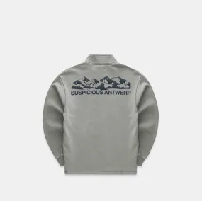 The Landscape Half-Zip Crewneck - Stonewashed Smokey