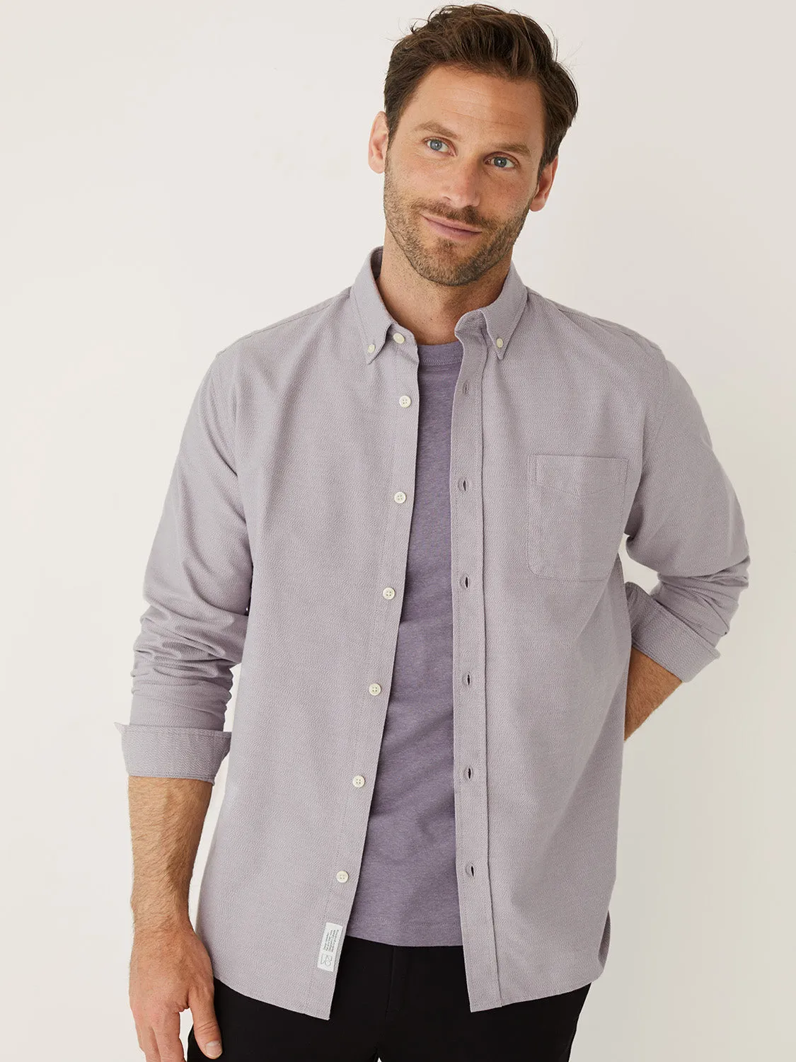 The Marled Jasper Oxford Shirt in Slate Violet