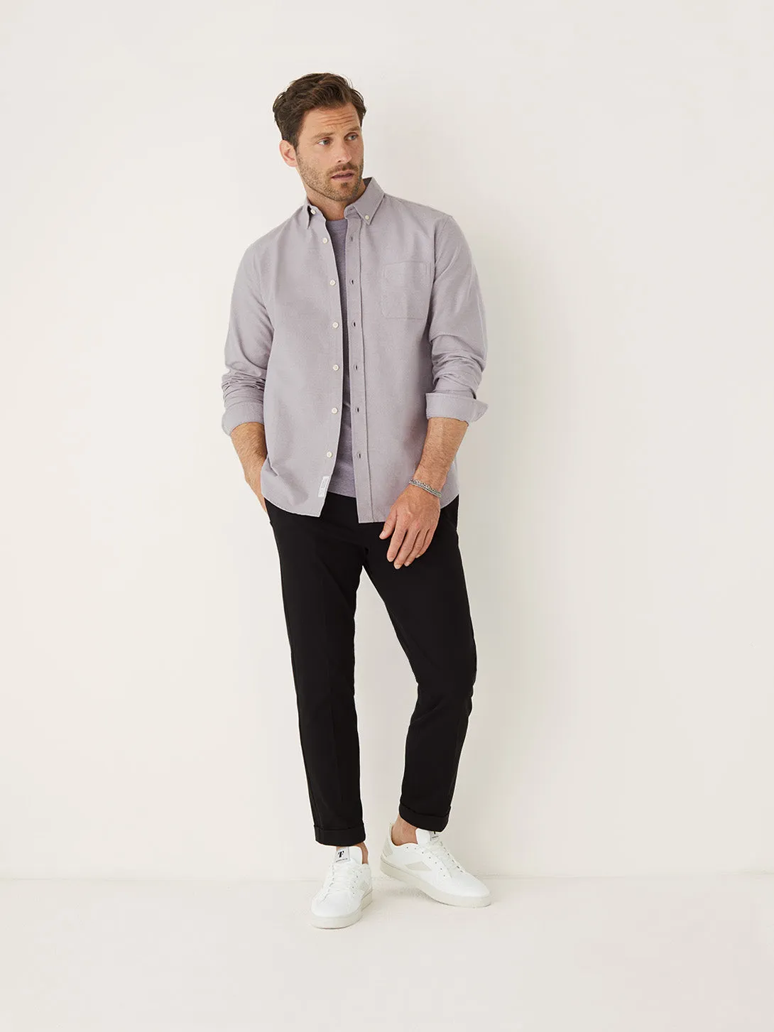 The Marled Jasper Oxford Shirt in Slate Violet