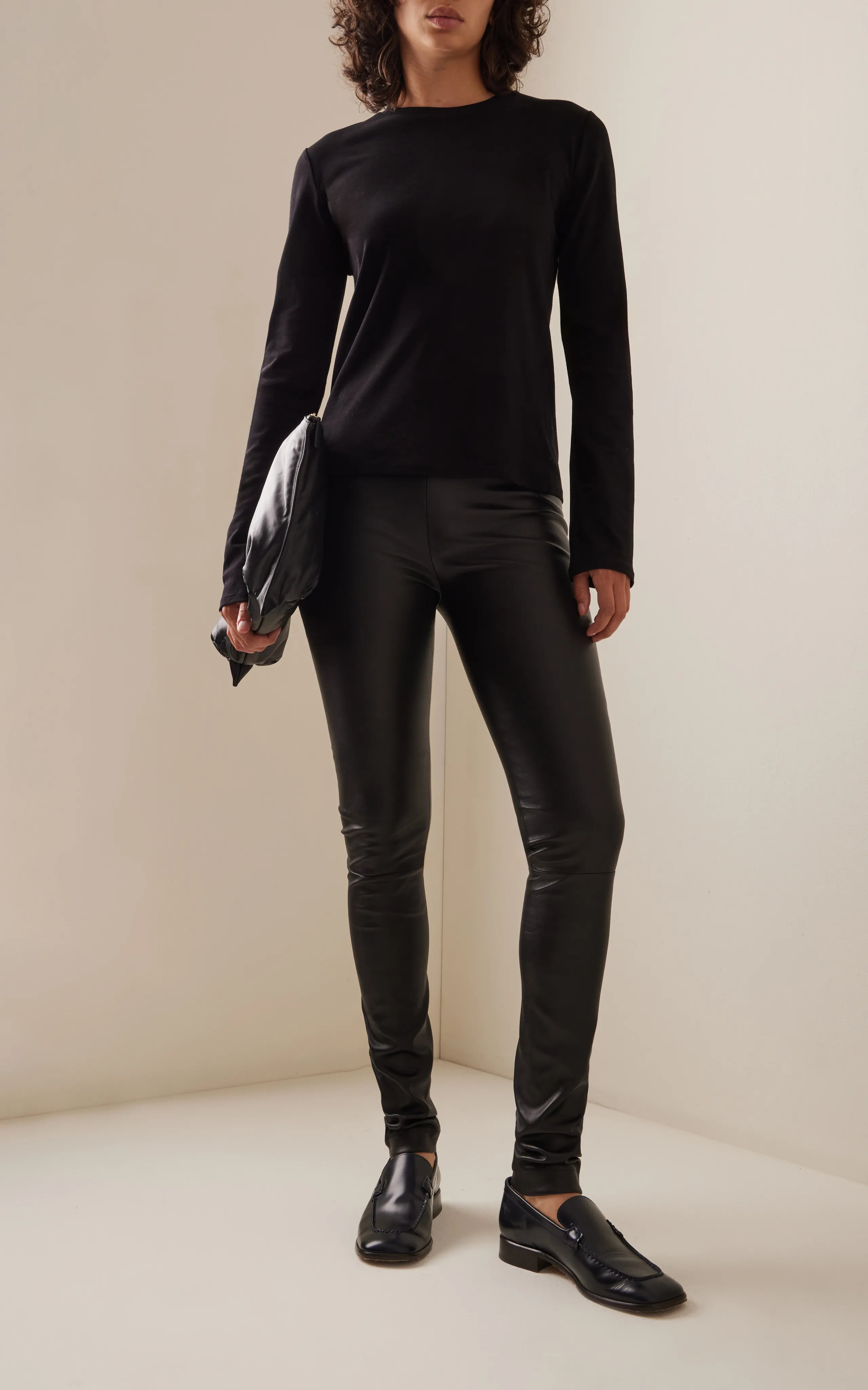 The Row Moto Leather Leggings