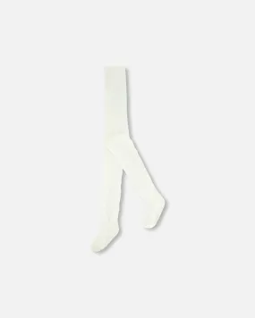 Tights With Bow Jacquard Off White