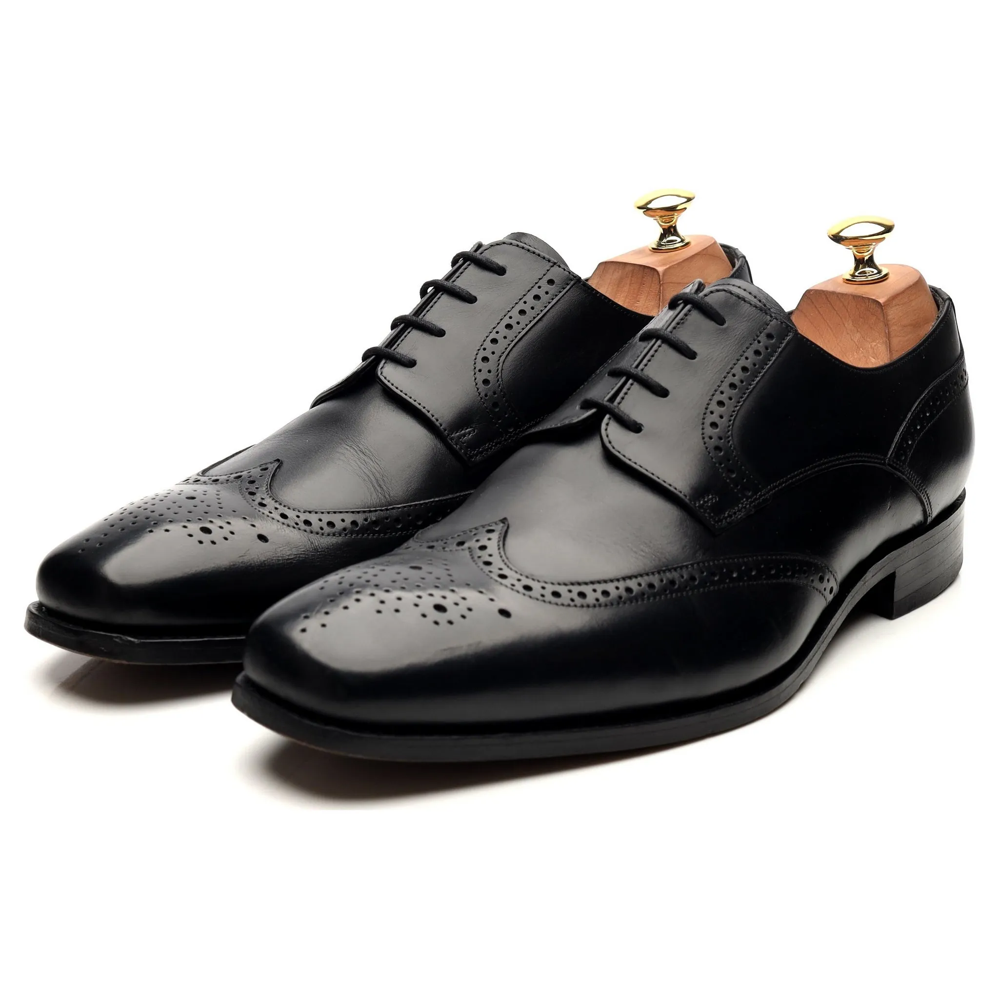 'Toddington' Black Leather Derby Brogues UK 10 G