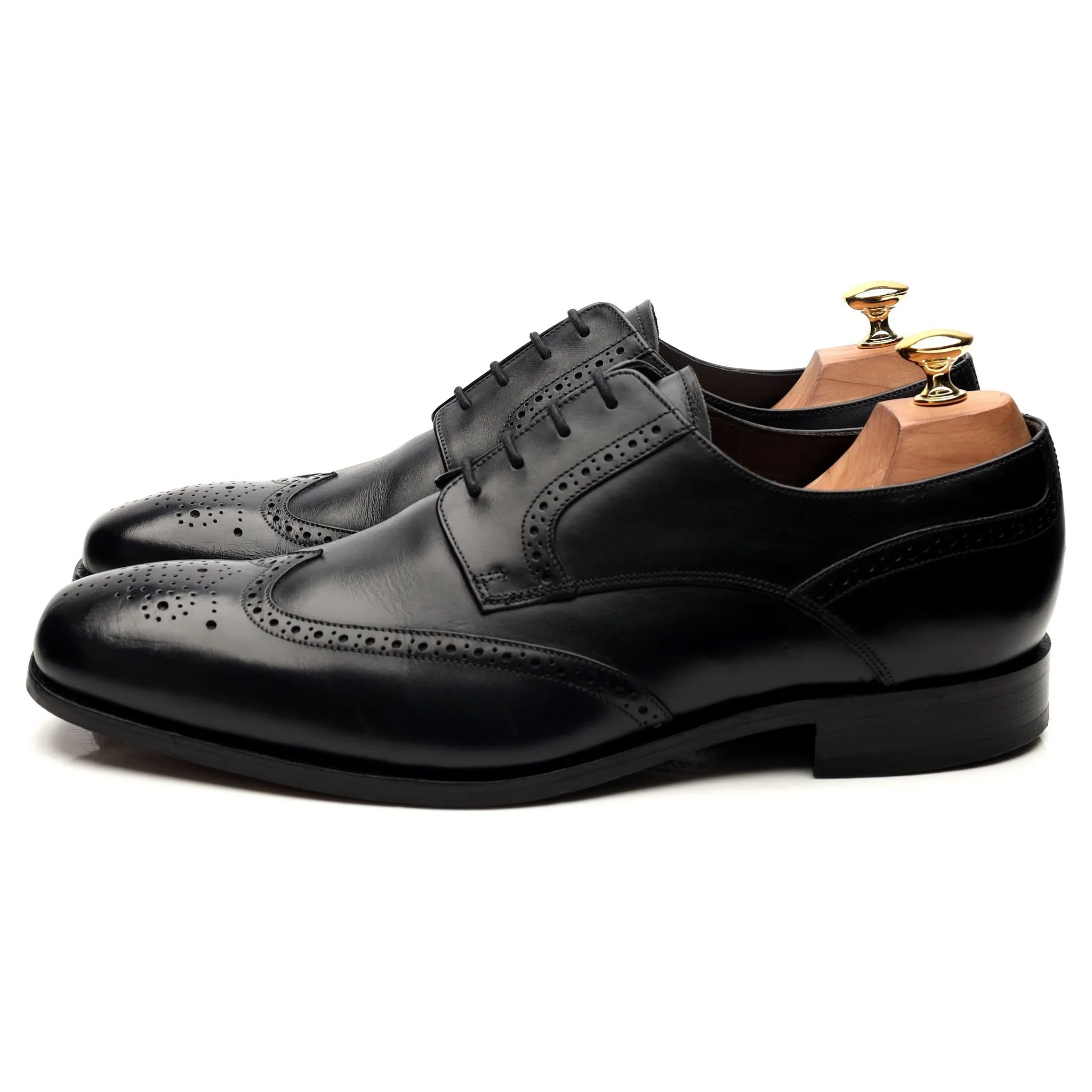 'Toddington' Black Leather Derby Brogues UK 10 G