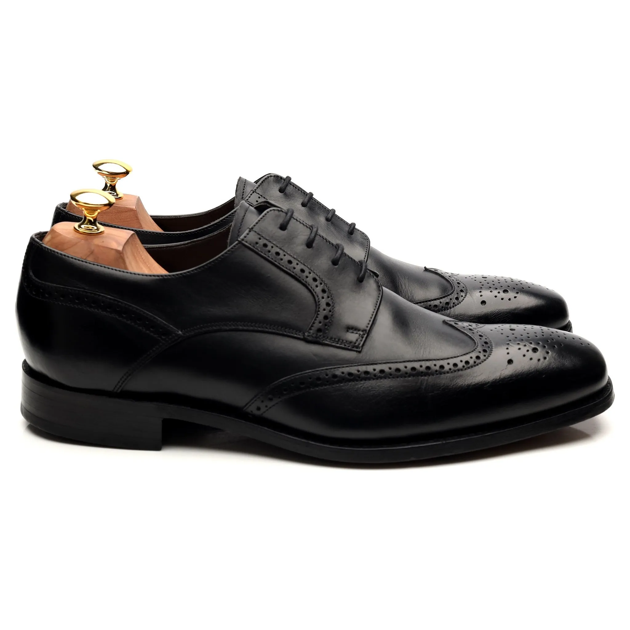 'Toddington' Black Leather Derby Brogues UK 10 G