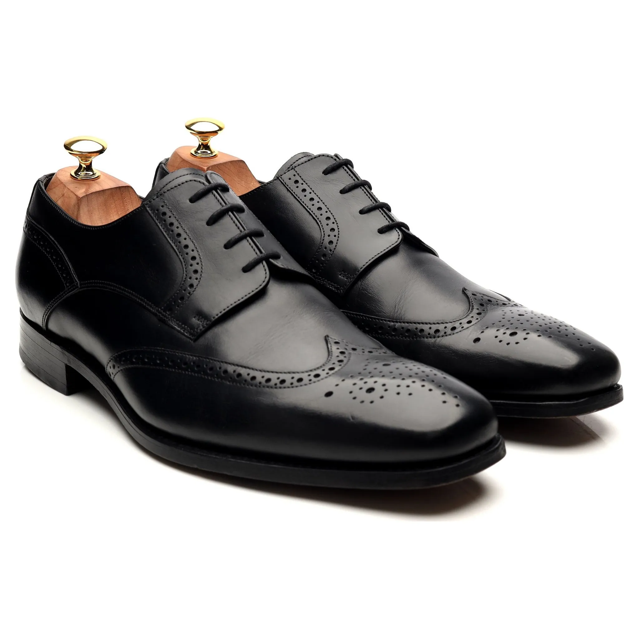 'Toddington' Black Leather Derby Brogues UK 10 G