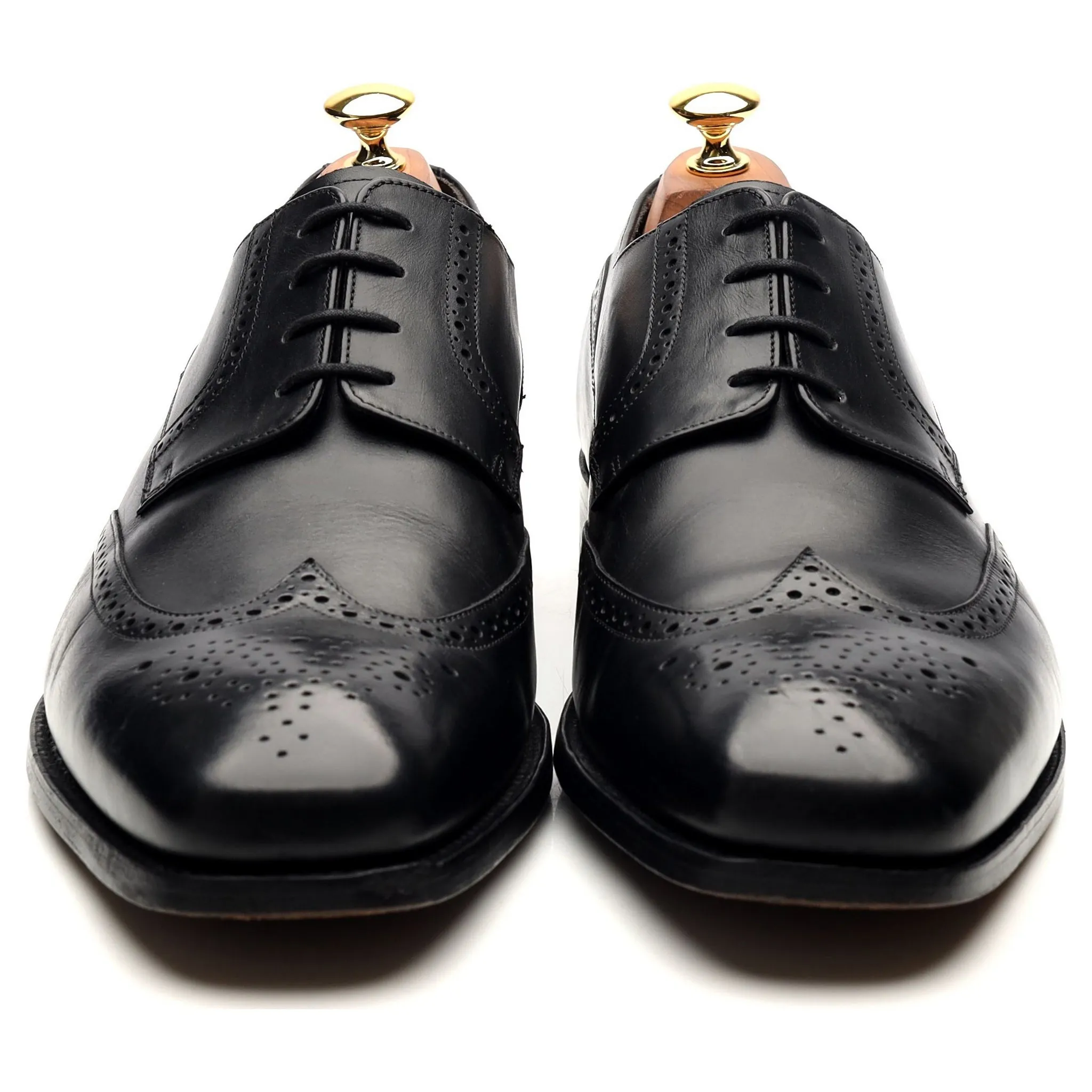 'Toddington' Black Leather Derby Brogues UK 10 G