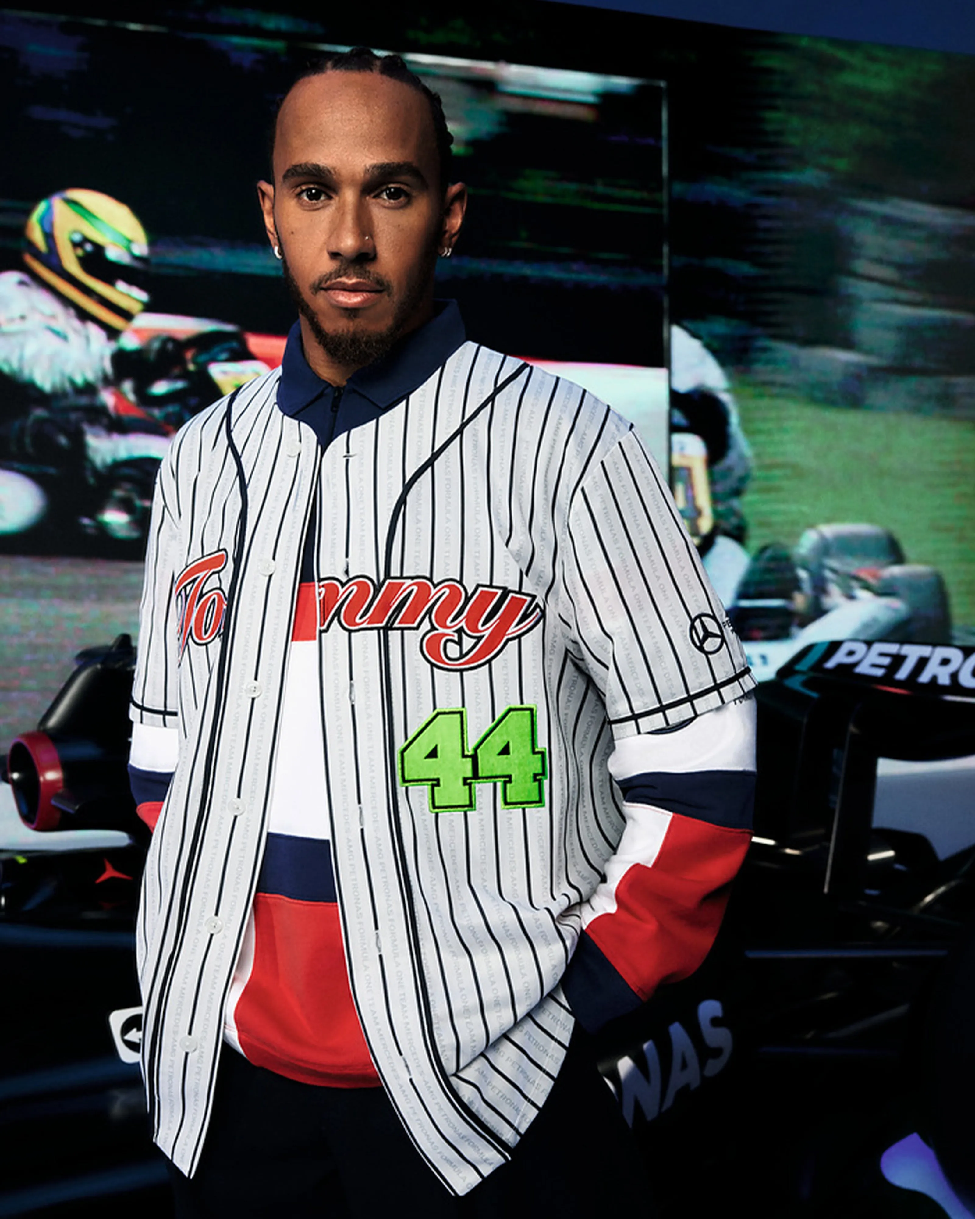 Tommy x Mercedes-AMG F1 x Awake NY Baseball Jersey White/Desert 44