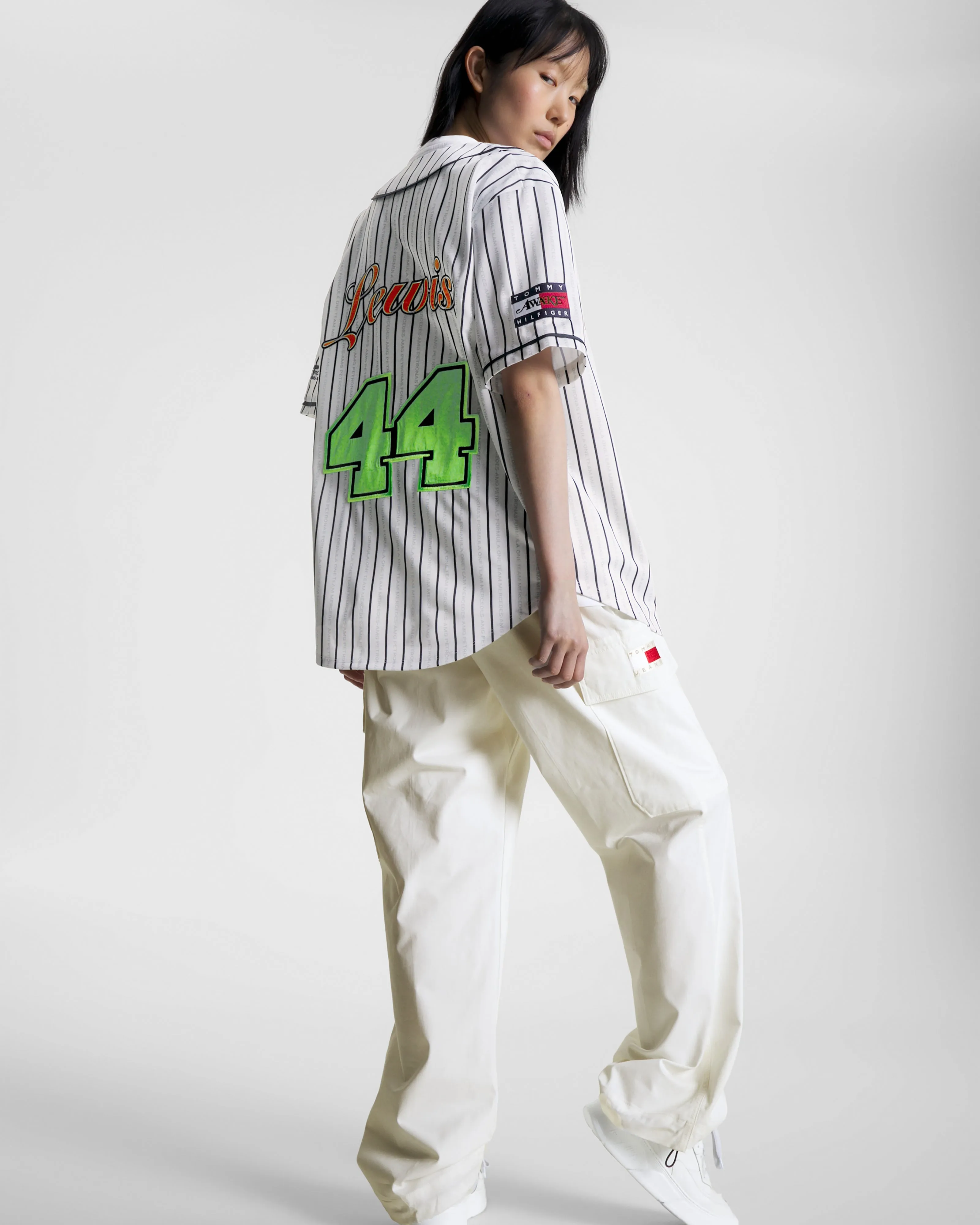 Tommy x Mercedes-AMG F1 x Awake NY Baseball Jersey White/Desert 44