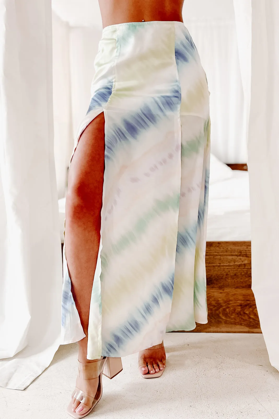 Tropical Tango Tie-Dye Two-Piece Skirt Set (Mint)