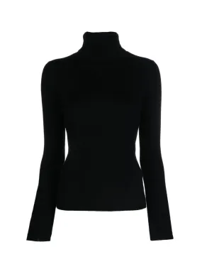 Turtleneck cashmere sweater, black