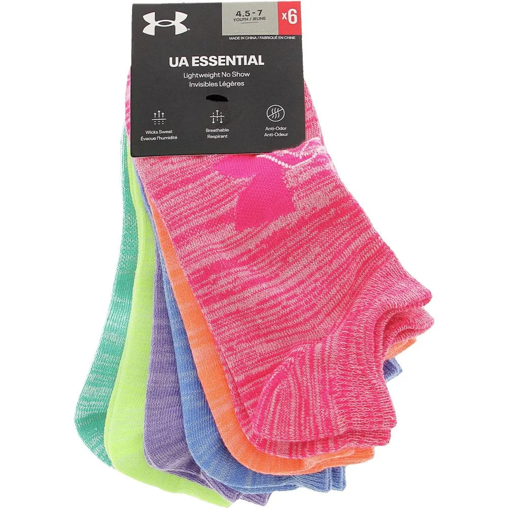 Under Armour Girls Essential No Show Socks