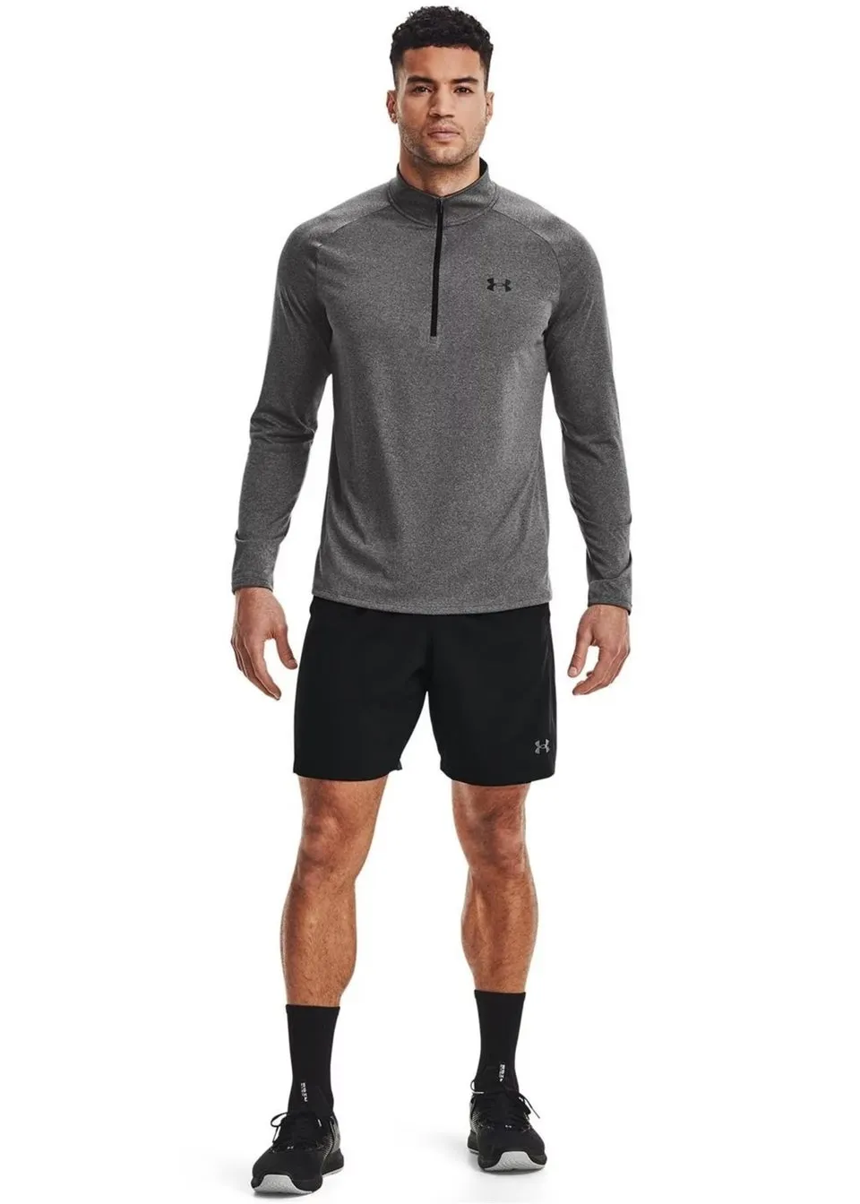 Under Armour Grey/Black Tech Half Zip Top