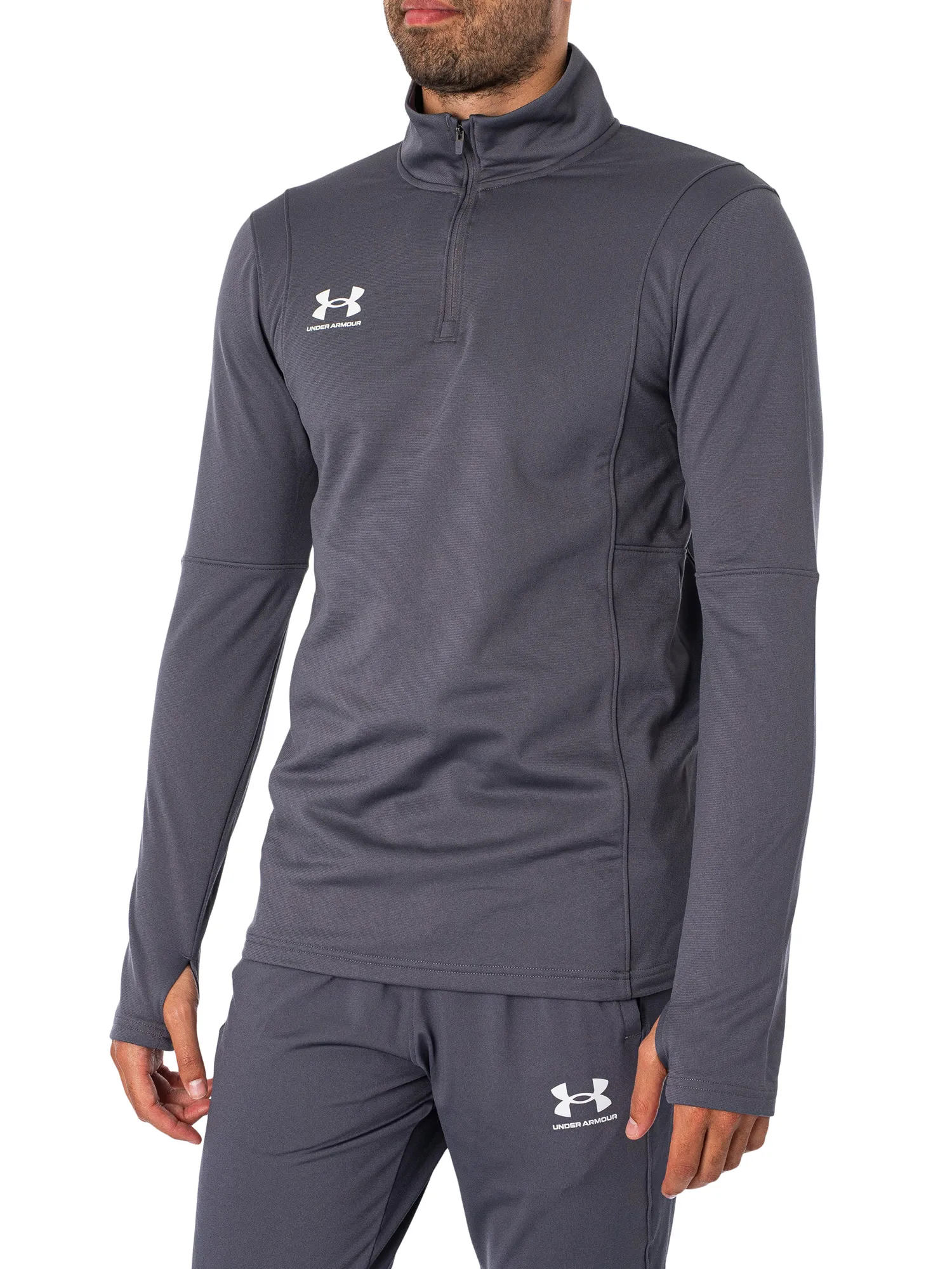 Under Armour Logo Track Mid Layer Top - Grey