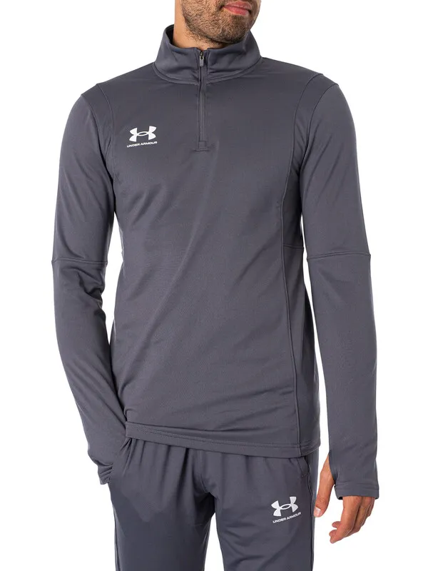 Under Armour Logo Track Mid Layer Top - Grey