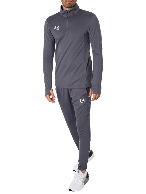 Under Armour Logo Track Mid Layer Top - Grey