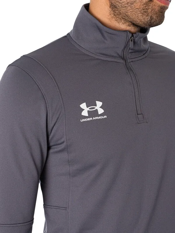 Under Armour Logo Track Mid Layer Top - Grey