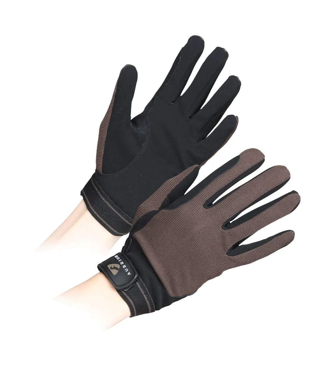 Unisex adult mesh riding gloves brown Aubrion