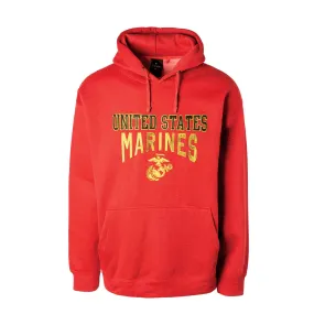 USMC Red Marled Embroidered Hoodie