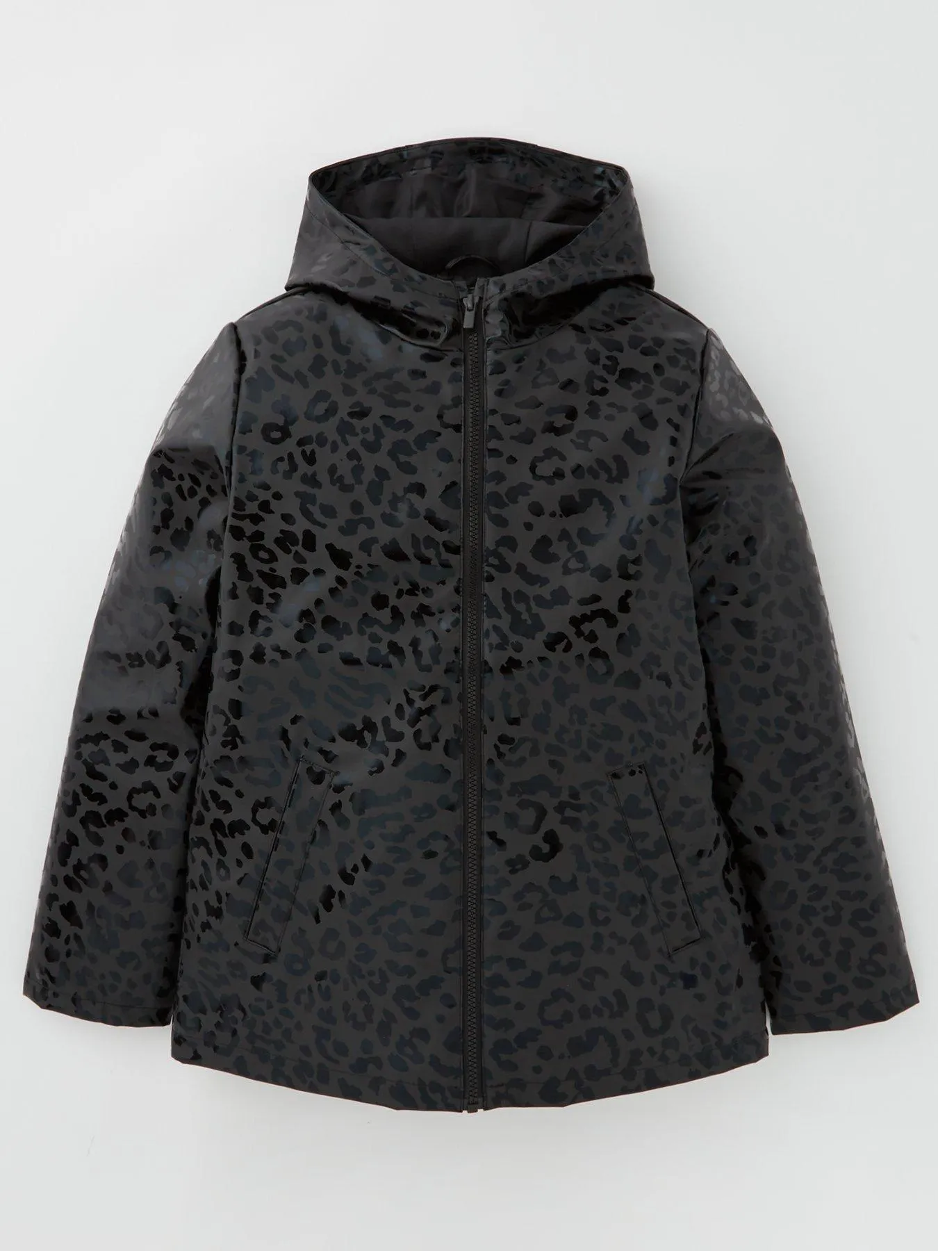 V by Very Girls Black Animal Rain Mac