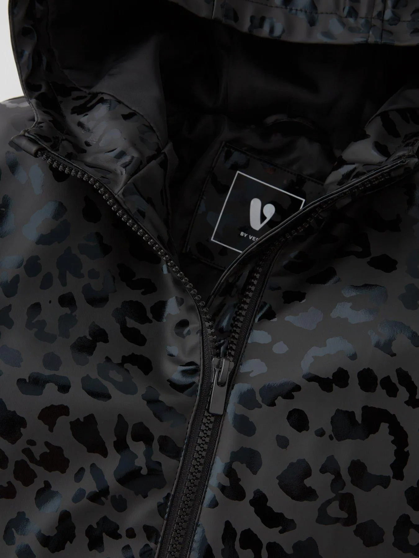 V by Very Girls Black Animal Rain Mac