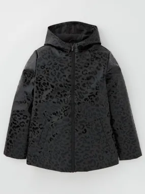 V by Very Girls Black Animal Rain Mac