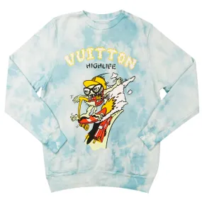 Vuitton Tie Dye Crewneck (Turquoise) /D18