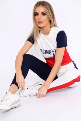 White Red and Navy Racing Champion Co-Ord - Shanell