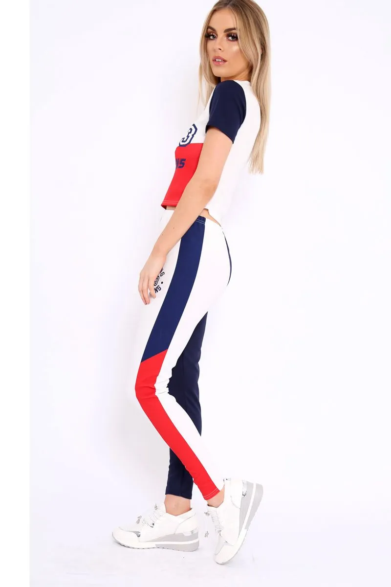 White Red and Navy Racing Champion Co-Ord - Shanell