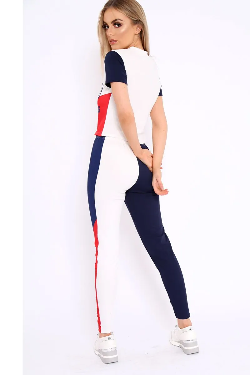 White Red and Navy Racing Champion Co-Ord - Shanell