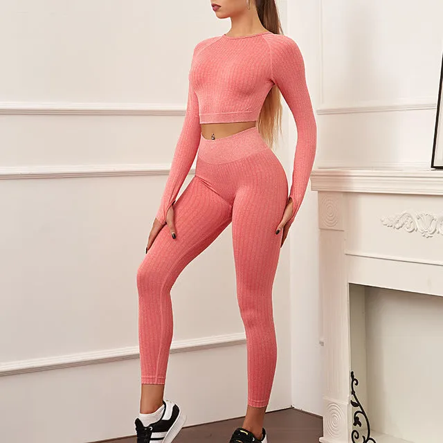 Winter New Women Suits Gym Fitness Leggings