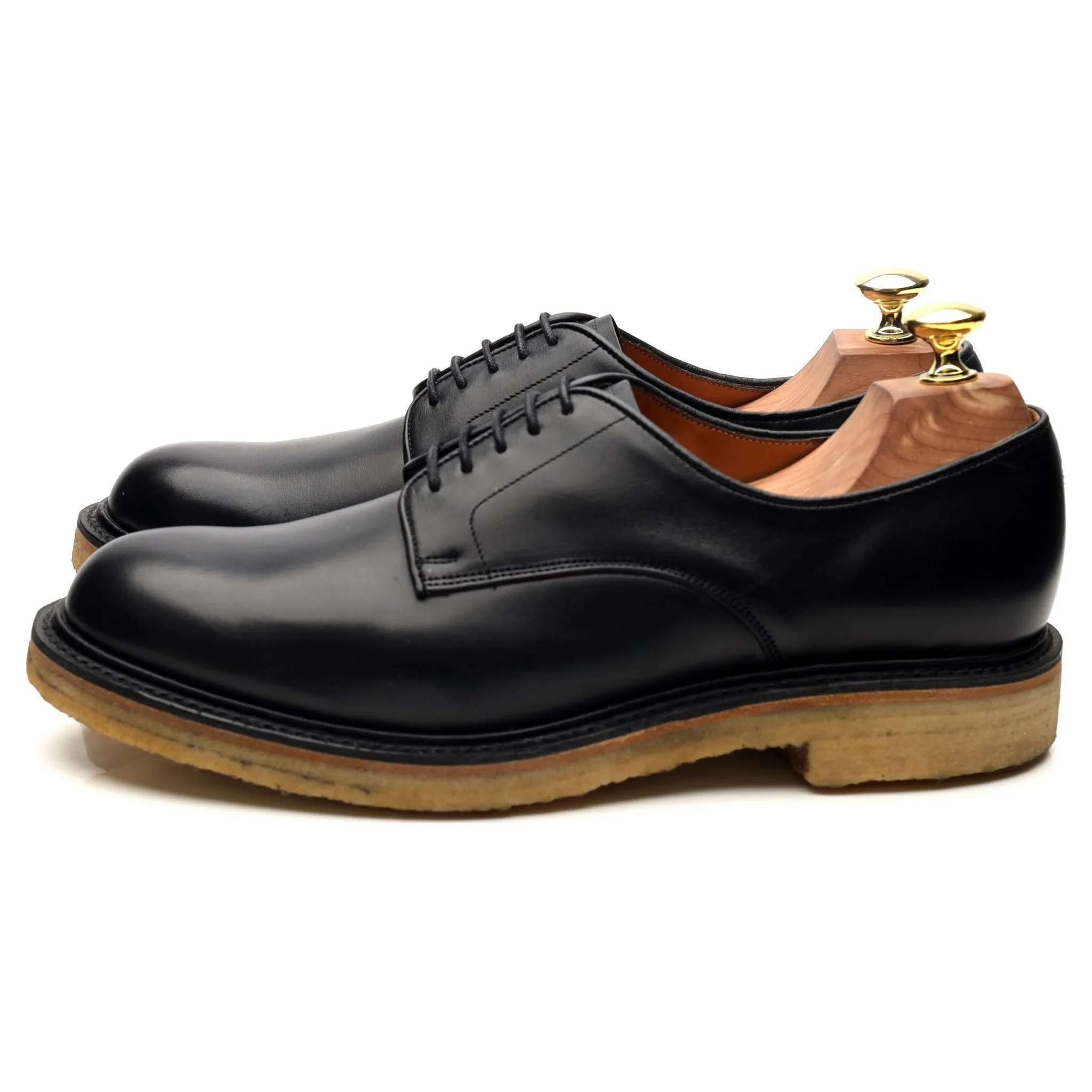 Women's Black Leather Derby UK 7 D